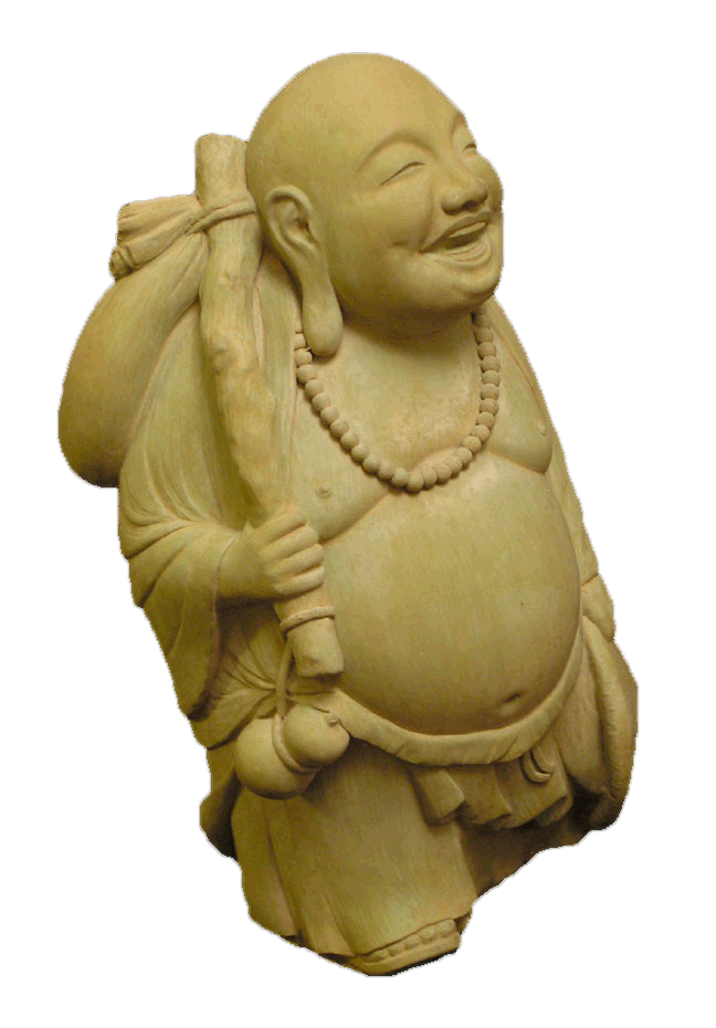 Traveling Fat Happy Buddha with hat and bag outdoor statue for sale